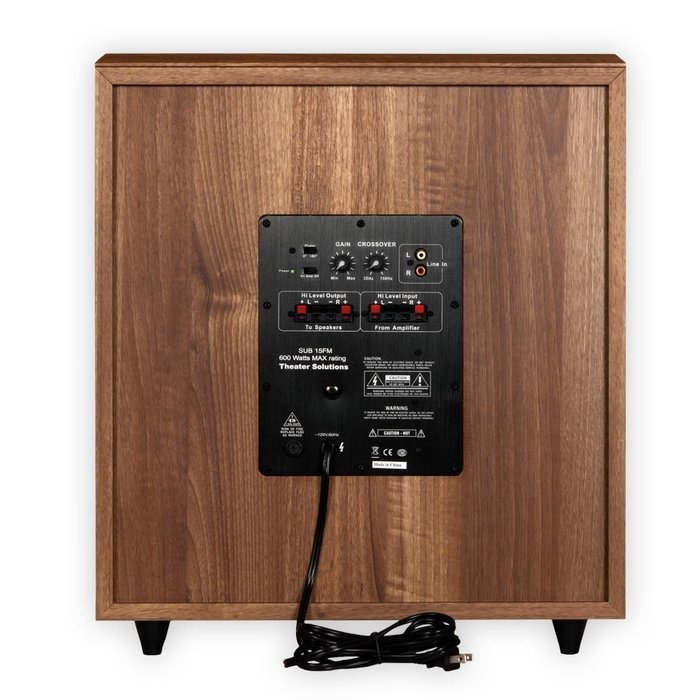 Theater Solutions SUB15FM Front Firing Powered Subwoofer (Mahogany)