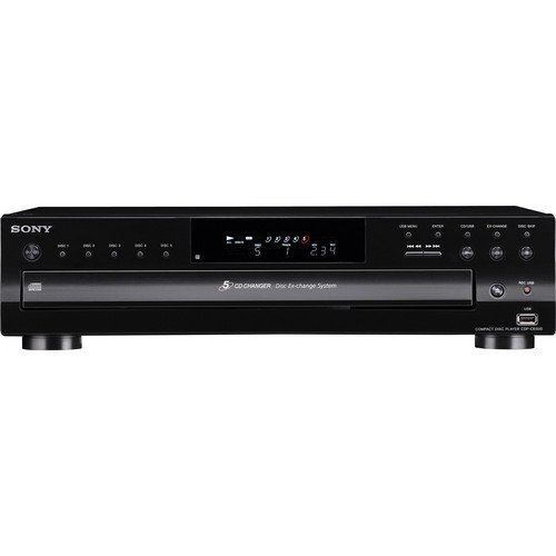 Sony Compact Disc Player - 5 Disc Carousel, Optical Output, RCA Audio Output, CD Text Display + 100 Ft Oxygen-Free...