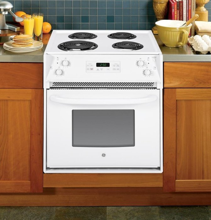 GE JM250DFWW 27" White Drop-In Electric Coil Range N4