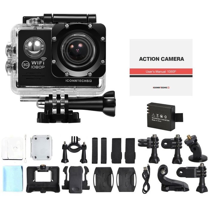ICONNTECHS IT Full HD 1080P Sport Action Camera WIFI FHD 60 fps HDMI 14MP 170 Degree Wide Viewing Angle 2.0 Inch... N14