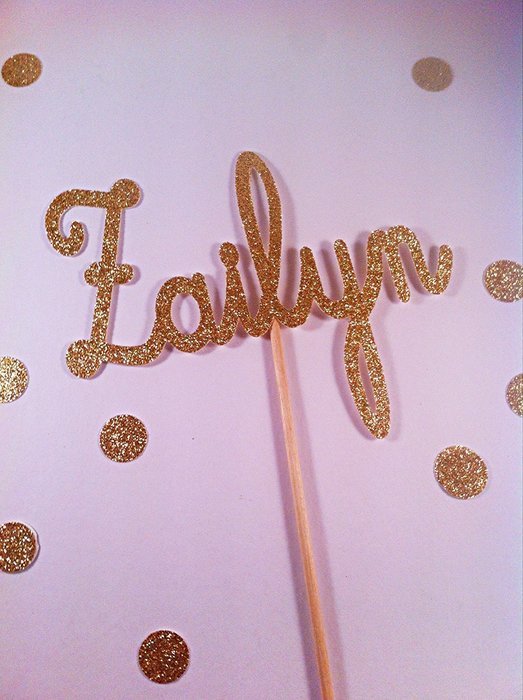 Glitter Name Cake Topper - Personalized - Custom