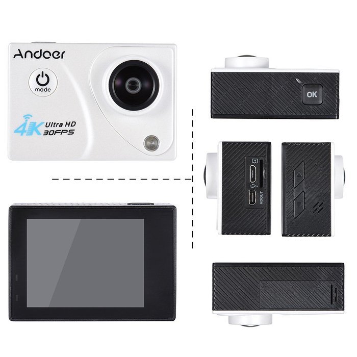 Andoer 2.0in Wifi 4K 1080P 60FPS 30FPS Full HD DV LTPS LCD Waterproof 170&deg;Wide Angle Outdoor Action Sports Camera... N30