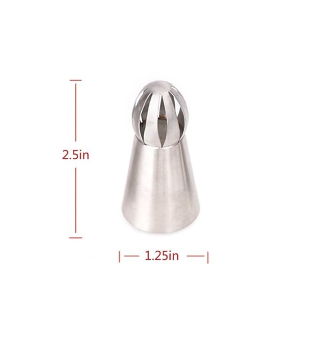 RD Lane 7pcs Icing Piping Tools Set Unique Sphere Ball Design Small Russian Icing Piping Nozzles Cake Decoration... N3