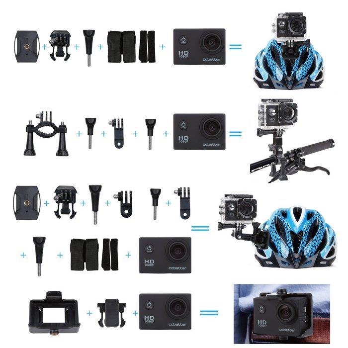 CCbetter Sports Action Camera CS710 12MP 1080P 120 Degree Wide-angle Lens Waterproof Diving Video DVR N5