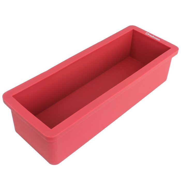 Freshware CB-105RD 12-Cavity Petite Silicone Mold for Soap, Bread, Loaf, Muffin, Brownie, Cornbread, Cheesecake... N13