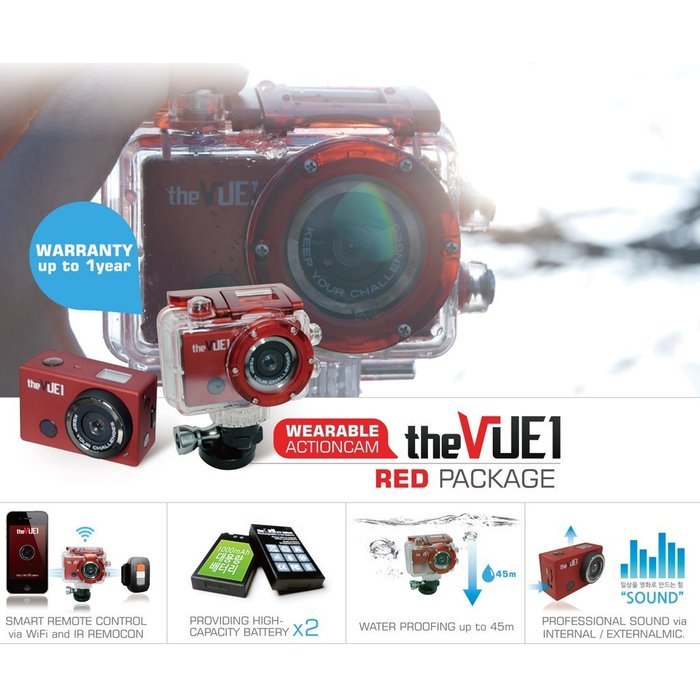 [THES] The Vue Wearable Extreme & Leisure Sports Wi-Fi Action Cam / Including 16GB SD Card / Waterproof / Smart... N5
