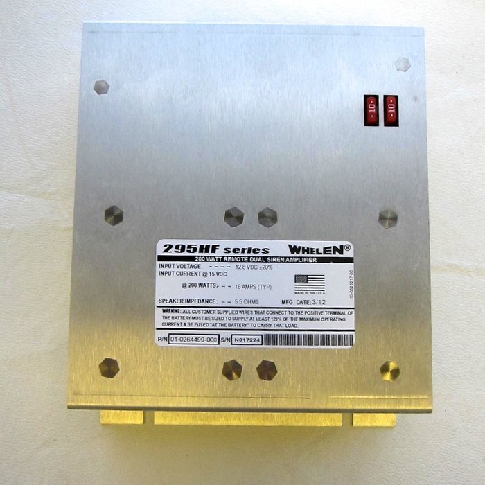 Whelen 295HFSA7 295 Series Siren & Amplifier Kit 100w Dual Amp w/12 Tones 01-0464499-00 N7