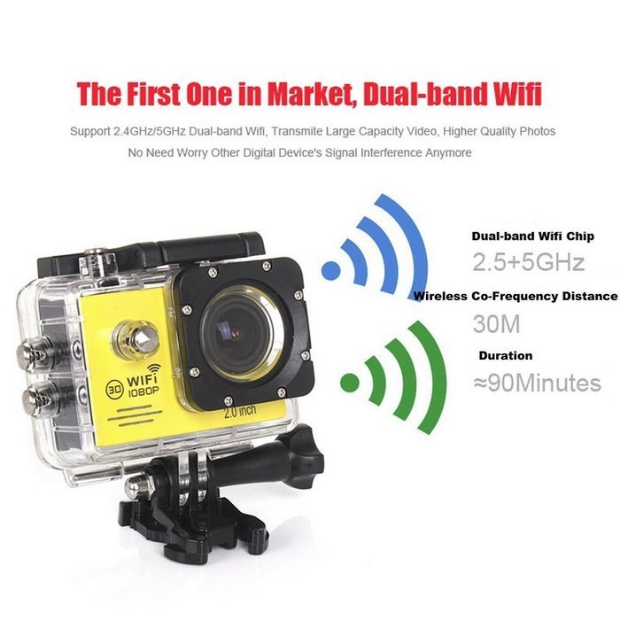 Olatec Sj7000 Waterproof Wifi Sports Camera 1080p Wvga, 2.0 Inch LCD 170&deg; Wide Angle Lens Outdoor Waterproof Hd... N5