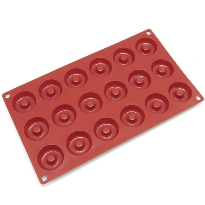 HOSL&reg; 2 Pack 18 Cavity Silicone Chocolate Mold, Candy Mold, Donut Pan, Muffin Cups, Cake Baking Ring, Biscuit... N2