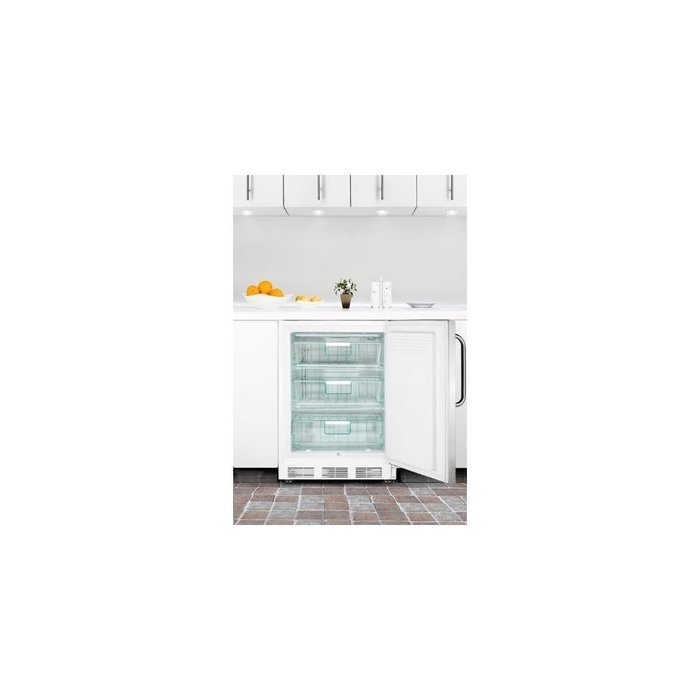 Summit ALF620LBISSTB 24" Built In Undercounter All Freezer with Stainless Steel Door, Lock and