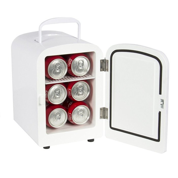 Portable Mini Fridge Cooler and Warmer Auto Car Boat Home Office AC & DC White