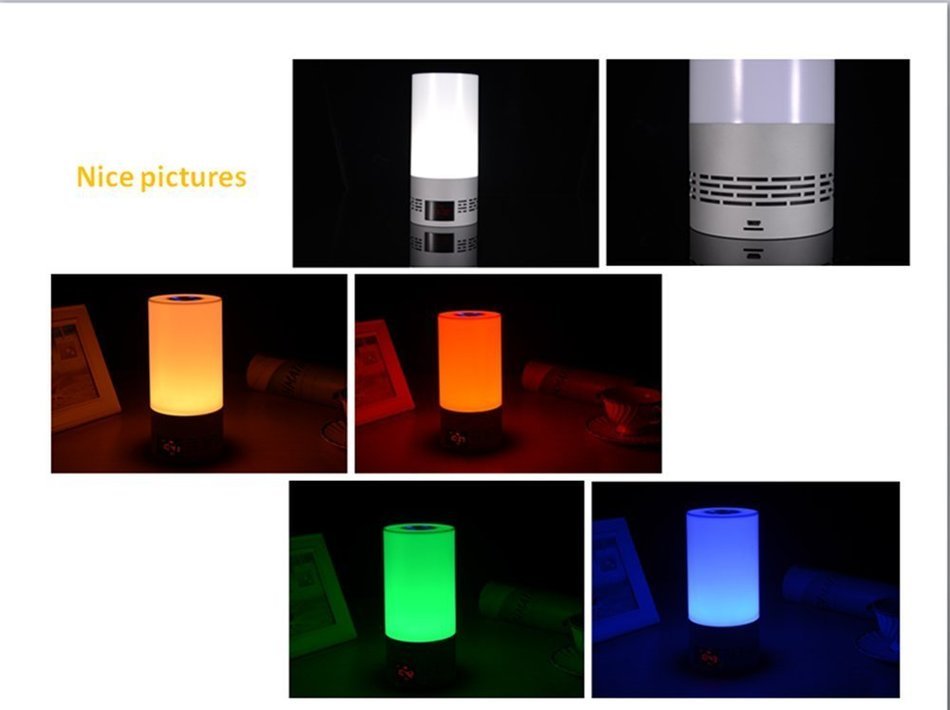 MagiMent Wireless Bluetooth Speakers with Smart Touch LED Mood Lamp Alarm Clock Muisc Player Hands-Free Calls...