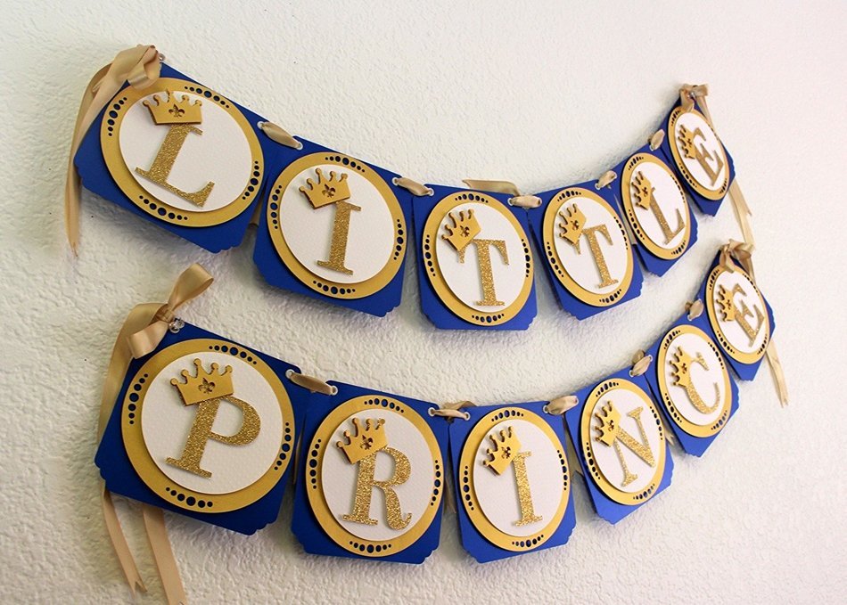 All About Details Royal Blue & Gold Little Prince Banner