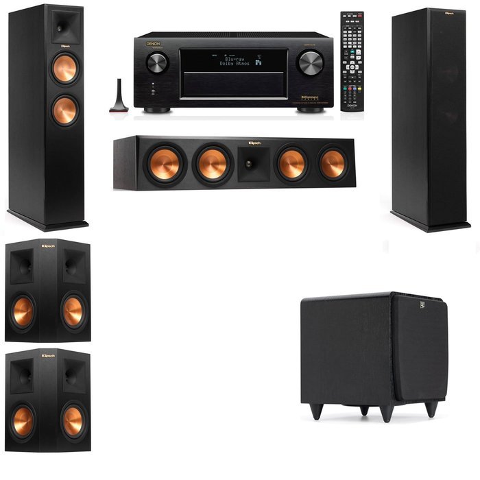 Klipsch RP-260F Tower Speakers-SDS12-5.1-Denon AVR-X3200W