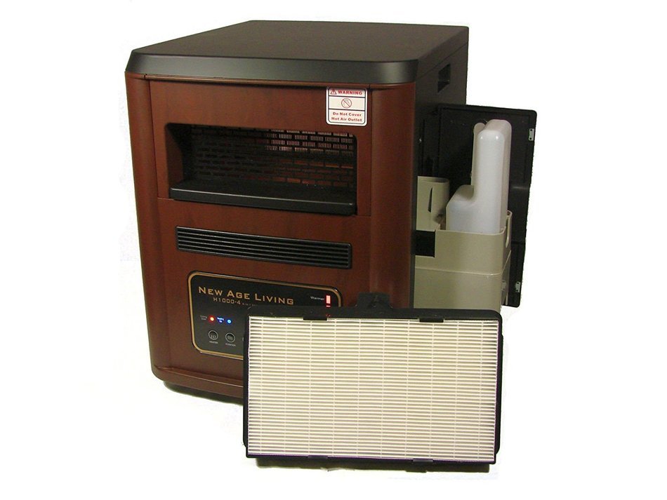 New Age Living H1000-4 High Efficiency Quartz Infrared Heater with Humidifier & Built-In HEPA Air Purifier + UV... N5