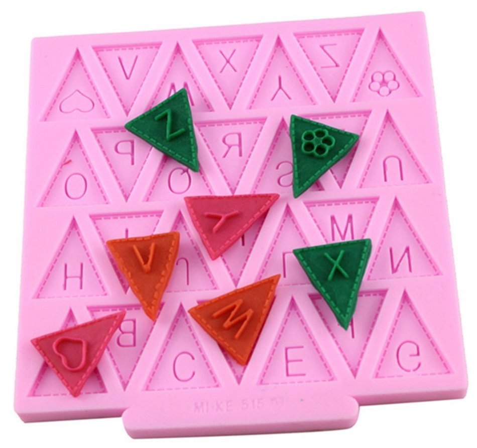 Gooday Letter Flag Lace Silicone Mold Cake Decorating Baking Chocolate Mould, 105x105x5mmm N5