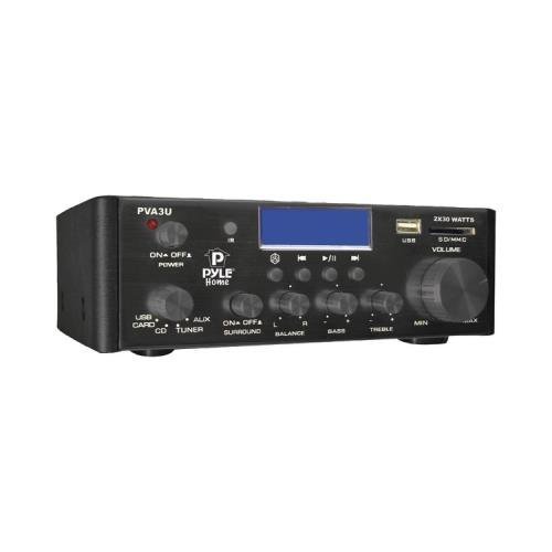 JAYBRAKE Pyle Home Pva3u 60-Watts Hi-Fi Mini Amplifier With Usb/Secure Digita...