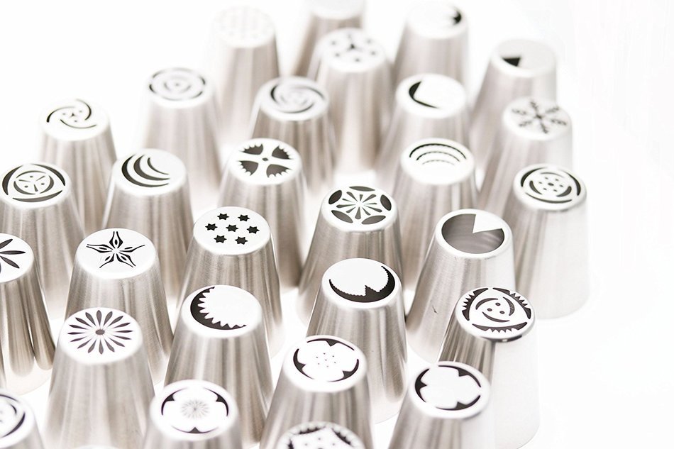 62 Piece Stainless Steel Flower Russian Icing Piping Nozzles Tips N4