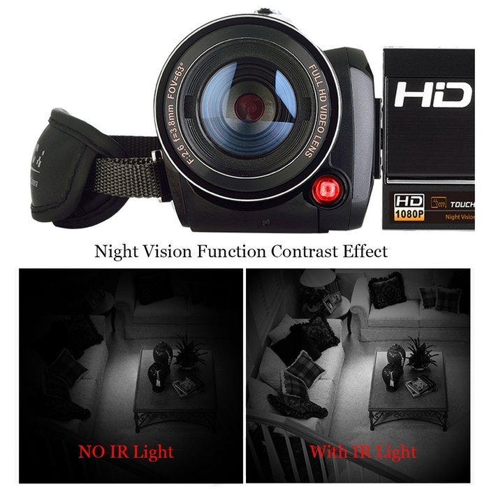Ordro Full HD Camcorder 1080P Video Recorder (Wi-Fi, Night Vision, 3-inch LCD, 18x Digital Zoom, Max 24.0Megapixels... N5