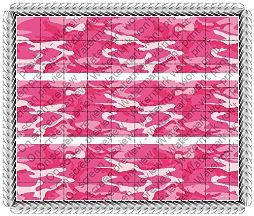 Pink Camo - Cake Side Designer Strip - Edible Cake/Cupcake Party Topper!!!