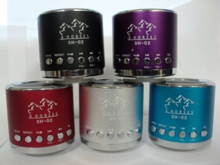 Mini Portable Speaker 3 horses MN 02 with FM (silver) N3