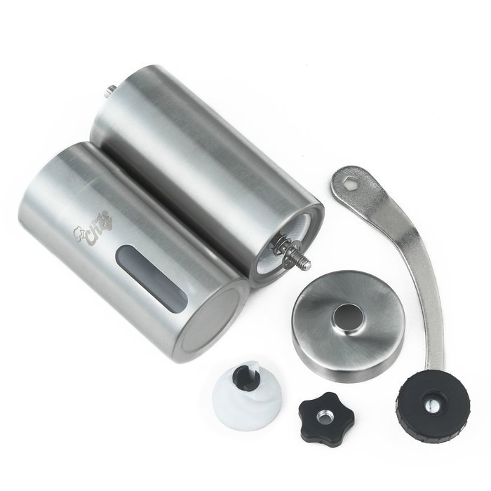 Burr Manual Coffee Grinder Mill - Stainless Steel with Handle - Directions Included N4