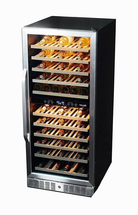 NewAir AWR-1160DB Premier Gold Series 116 Bottle Built-In WIne Cooler, StaInless Steel/Black