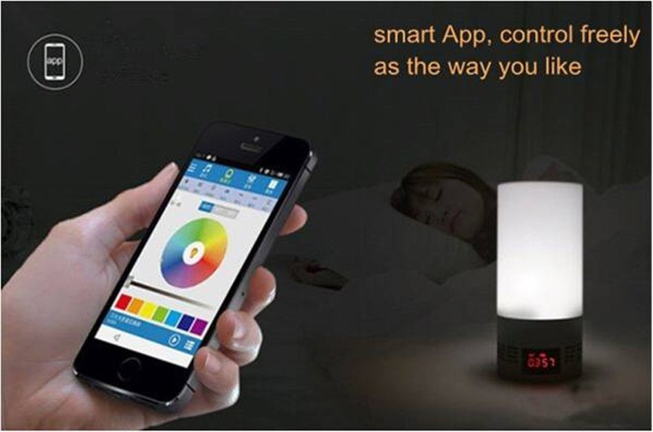 MagiMent Wireless Bluetooth Speakers with Smart Touch LED Mood Lamp Alarm Clock Muisc Player Hands-Free Calls... N2