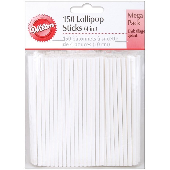 Wilton 1912-1001 4-Inch Lollipop Sticks, 150 Pack