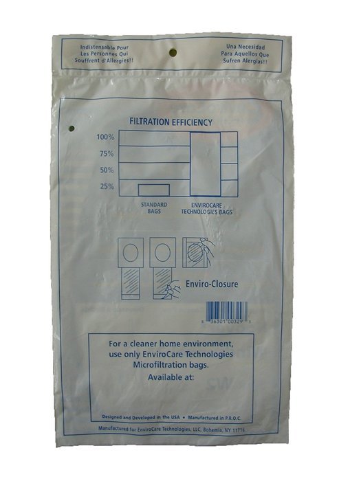 3 Hoover Type W2 Windtunnel Allergy Vacuum Bags, Bagged, Upright Vacuum Cleaners, W2, 401080W2