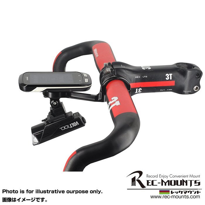 Rec-mounts&trade; Out-front Bike Mount Type13 for Garmin Edge1000 + Gopro Camera [REC-B130-GM+GP] N2