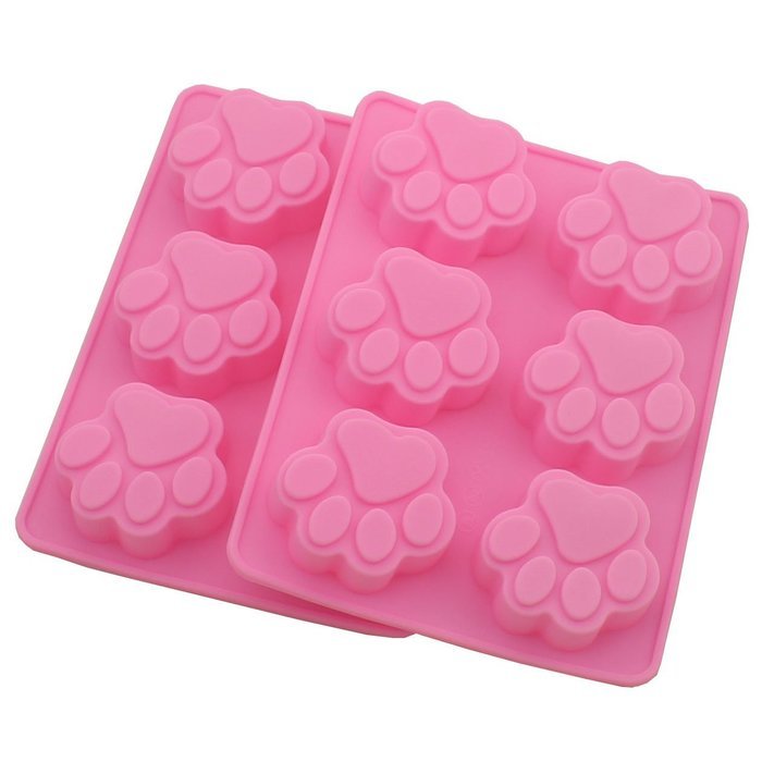 Zicome 6-Cavity Adorable Paw Silicone Mold for Baking Cake, Cookie, Pudding, Jelly and more, Set of 2