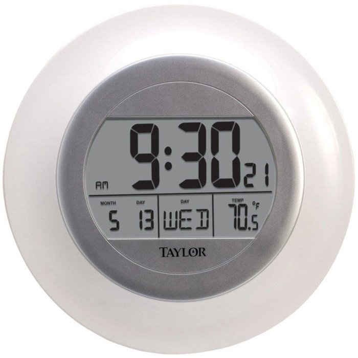 TAYLOR 1750 Atomic Wall Clock with Thermometer consumer electronics