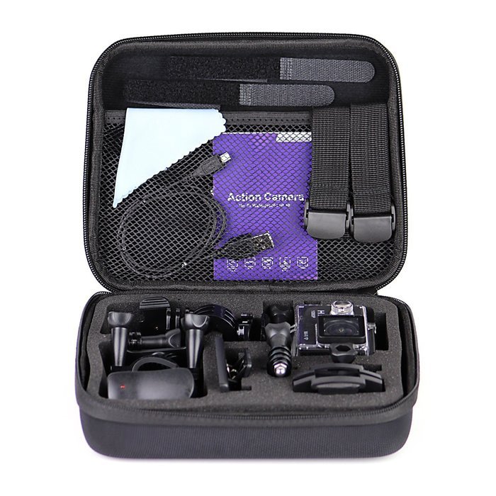 eXuby X1000 Action Camera + Shockproof Carrying Case with LARGE 2" Inch Display, WIDE 170&deg; Angle Lens, WiFi And...
