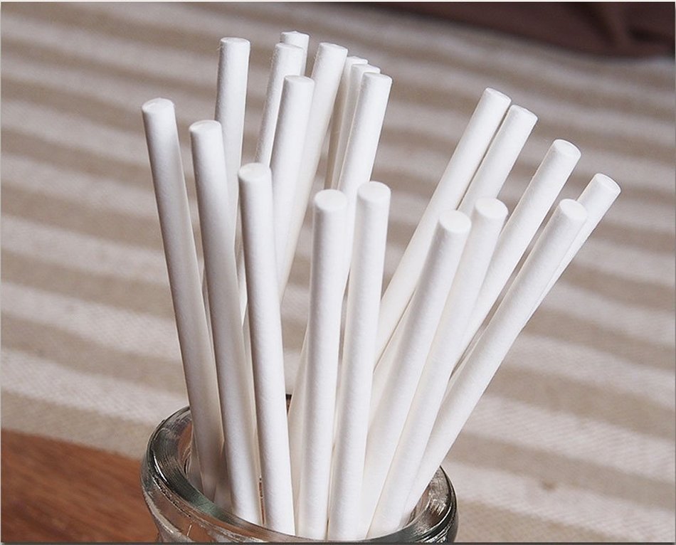 Lautechco 100pcs Mini Cake Pop Lollipop Cookie Stick White Color Food Grade Paper Roaster Available Baking Tools... N3