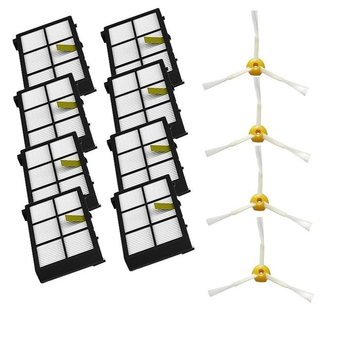 LOOYUAN Side Brushes and Filters Replacement For iRobot Roomba 800 Series 870 880 Robotic Vacuum Parts-Include...
