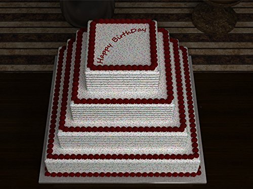 Square Multilayer Wedding Birthday Cake Baking Pan Set of 4 Cake Tins (4" Deep) N4
