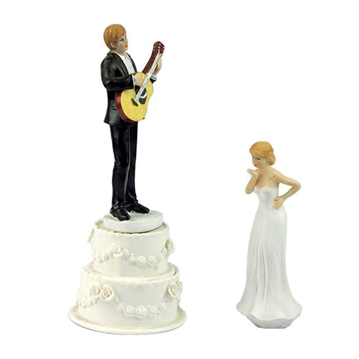 GSPORT Wedding Cake Toppers Bride and Groom Resin Dolls Wedding Decoration 20 pieces Design (K) N34