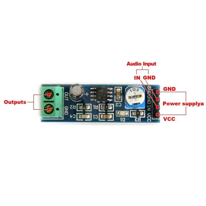 Eztronics Corp&reg; LM386 Audio Amplifier Module 200 Times 5V-12V Input 10K Adjustable Resistance