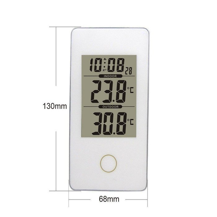 Simple Style Wireless Weather Station White Indoor/Outdoor Digital Thermometer Snooze/Alarm Clock N2