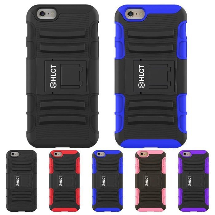 2 iPhone 6S/6 Plus Case, HLCT TWIN PACK Rugged Shock Proof Dual-Layer Case with Built-In Kickstand for iPhone... N2