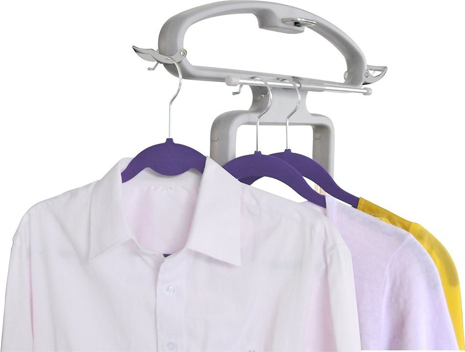 SALAV Professional Series GS42-DJ Black Dual Bar Garment Steamer with Multifunctional Hanger, 1500-watt, Black N11