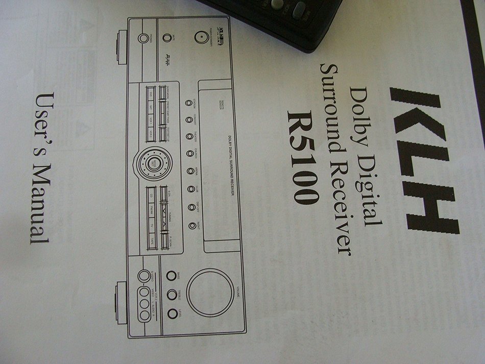 KLH R5100 Surround Sound Receiver w/ Manual, Remote & Cable N7