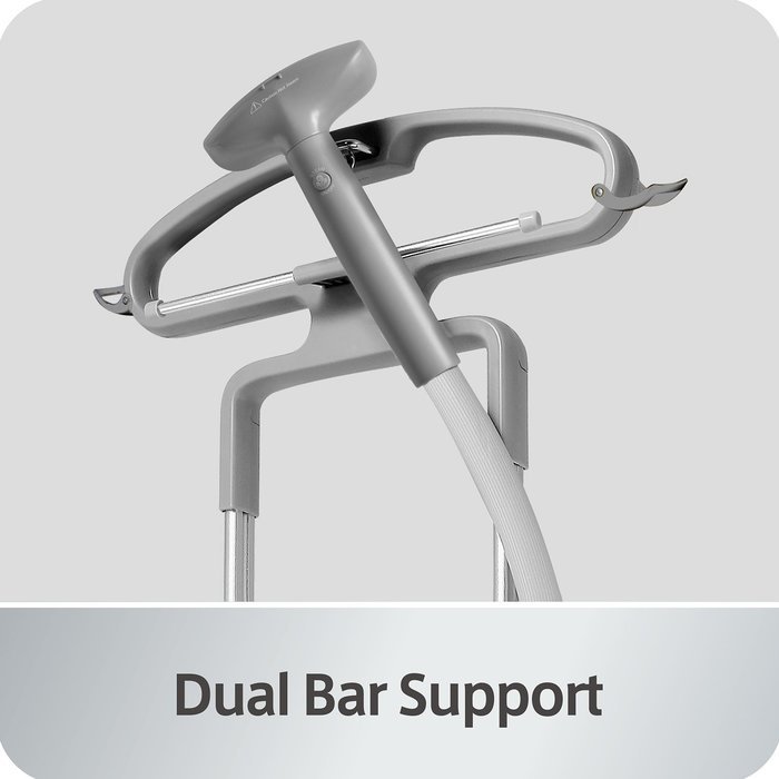 SALAV Professional Series GS42-DJ Black Dual Bar Garment Steamer with Multifunctional Hanger, 1500-watt, Black N13