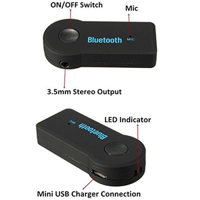 Wireless Bluetooth 3.5mm AUX Audio Stereo Music Home Car Receiver Adapter A2DP