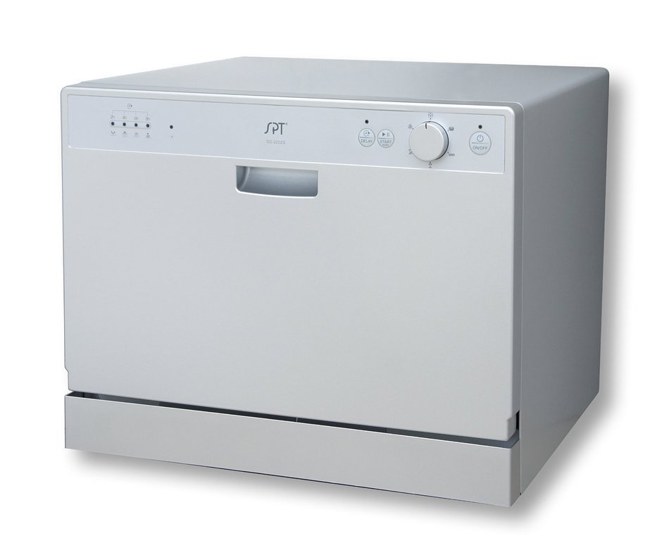 Countertop Dishwasher Premium Portable Stainless Steel Electric Table Top Machine in Stand Alone Silver Compact...