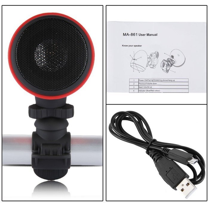 ZhaoCai Portable Wireless Bluetooth Speaker SplashProof Shockproof Adjustable Mount Outdoor Stereo Handsfree With...
