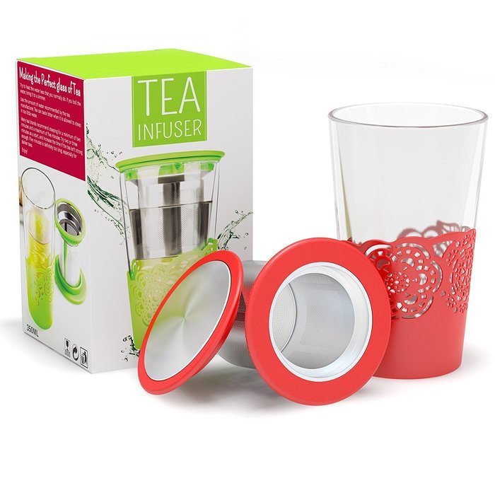 Silibake Loose Leaf Tea Infuser Brewing System Cup with Removable Stainless Steel Steeper Strainer Basket N9
