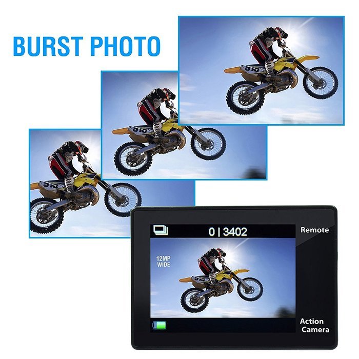 Campark 4K WiFi Ultra HD Waterproof Sports Action Camera,RF Wrist Remote Control,Time Lapse,Burst Photo,Independent... N8