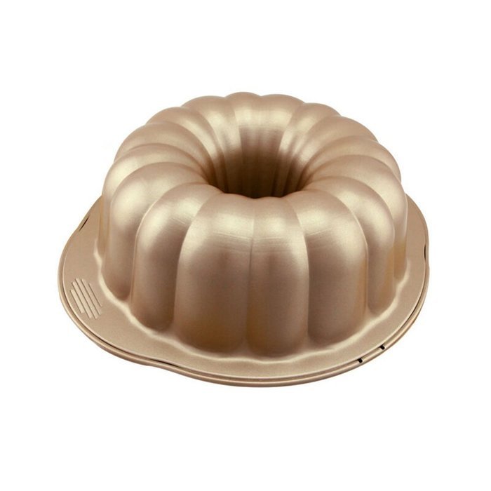 MyLifeUNIT Carbon Steel Bundt Cake Pan, Nonstick Bundt Pan with Handles, 10-Inch N2